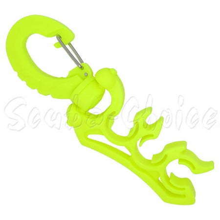 Diving Clips - Scuba Choice Scuba Diving Dive Triple Hose Holder with Clip, YELLOW