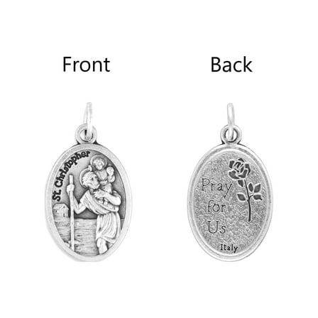 Saints Medals in oxidized silver made in Italy 1.0" x 0.7"