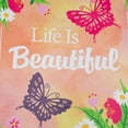 thumbnail image 6 of Northlight Life is Beautiful Pink Floral Outdoor House Flag 28" x 40", 6 of 7