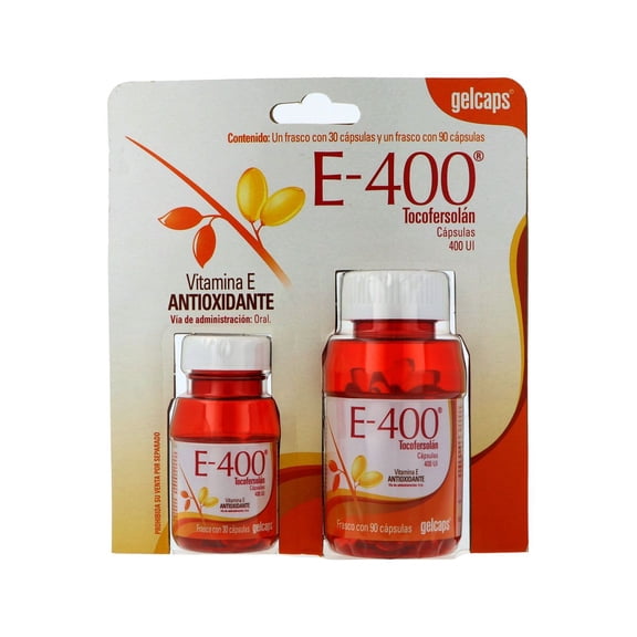 Vitamina E Gelcaps E-400 30 cápsulas + 90 cápsulas