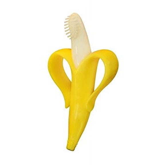 Baby Banana The Original Teether-Toothbrush, Infant to Toddler, Butter-Soft Bristles for Gums and Teeth, Bendable Food Grade Silicone, Family-Owned Business Since 2009, 11 Million  Sold