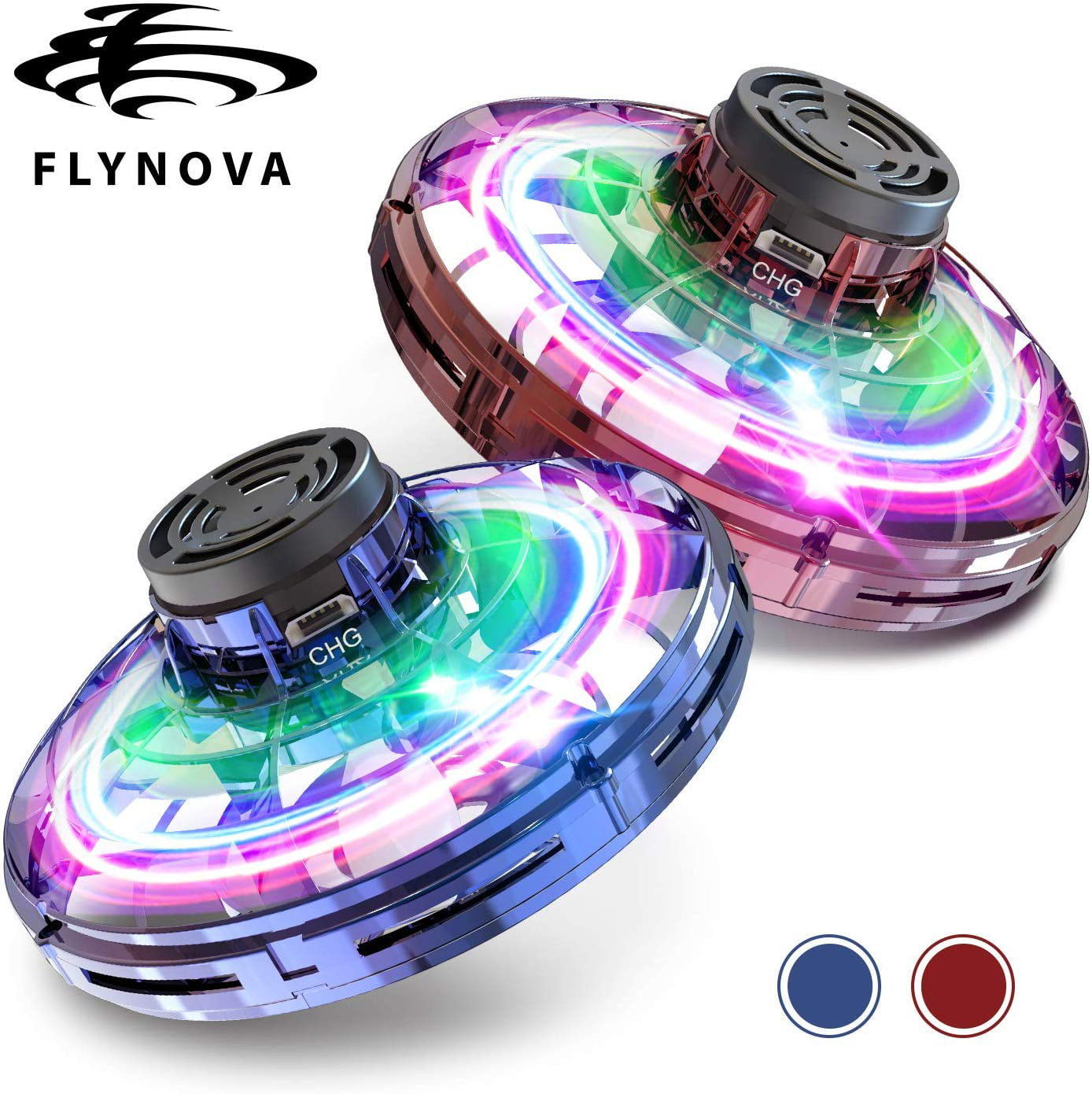 Flynova Acrobatic Spinning Flying UFO Mini Drone Toy for Kids with RGB lights 