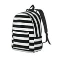 thumbnail image 2 of Balery Black And White Stripes Vintage Canvas Backpack for Men and Women - Large Capacity, Durable Travel Laptop Bag for School, Work, Hiking, and Outdoor Activities, 2 of 7