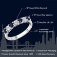 thumbnail image 2 of Gem Stone King Blue Sapphire and White Diamond Engagement Ring for Women | 925 Sterling Silver | Wedding Engagement Anniversary Promise Ring for Women | Size 8, 2 of 6