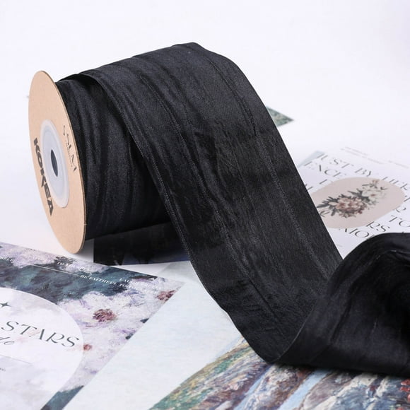 Namzi Cinta de tela arrugada de 10 yardas, cintas arrugadas con apariencia de seda, para envolver regalos, hacer coronas, lazos, decoración de eventos en el hogar, A08