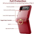 thumbnail image 5 of Ultra Slim Case Compatible Samsung Galaxy Z Flip 3 Case with Ring,360°Protective PC Phone Cover with Screen Protector Lightweight Phone Case for Samsung Galaxy Z Flip 3 5G Case with Hinge Red, 5 of 16