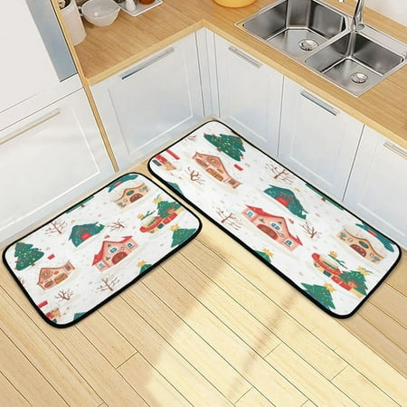 

Kitchen Floor Mat 2 Sets Carpet Floor Mat Kitchen Mat Bathroom Mat Living Room Mat Bedroom Mat Absorbent Delicate Fabric No Ball Lovely Colorful House