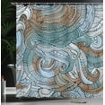 thumbnail image 3 of Ambesonne Abstract Shower Curtain, Paisley Pattern Swirled, 69"Wx75"L, Teal Caramel, 3 of 4