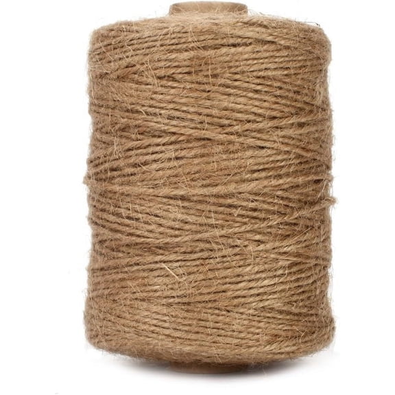 LQQBOX Natural Jute Twine, 656 Feet Long Brown Twine String Rope for Crafts, Gift Wrapping, Gardening, Bouquets, Holiday