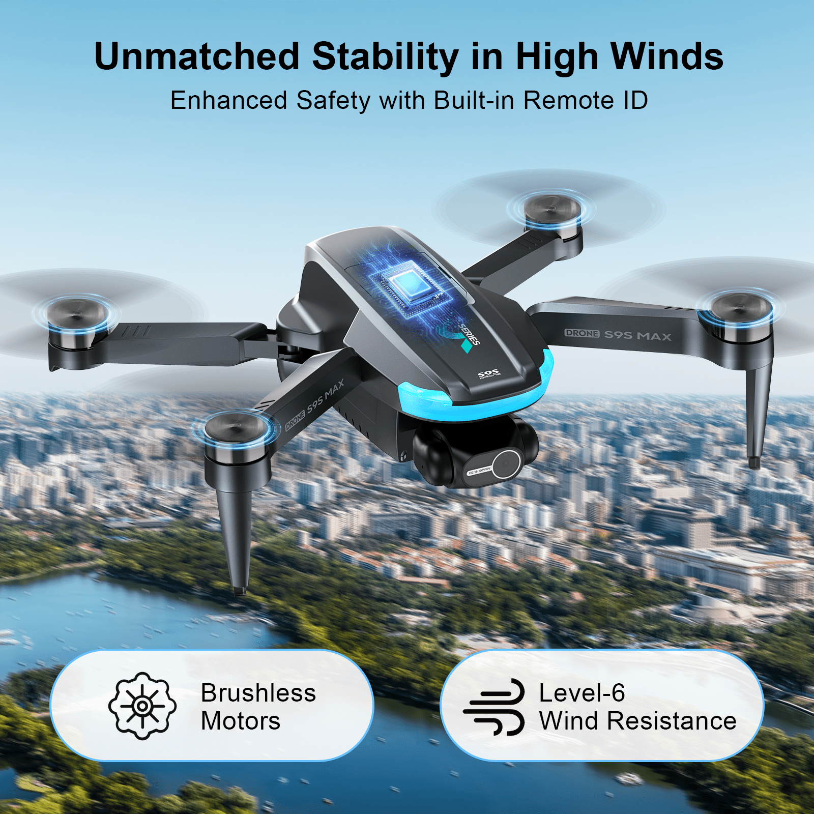 AUOSHI 2 Axis Gimbal Drones with 4K EIS Camera for Adults Beginner, S9S FPV RC Quadcopter , 65-Min Flight Time, Optical Flow, Follow Me, Smart Return Home Gift