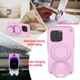 thumbnail image 5 of Allytechgroup EVA Case for iPhone 15 Pro Max with Stand, Support Wireless Charging Slim Phone Case with Kickstand for Kids Shockproof Protective Bumper for iPhone 15 Pro Max, Pink, 5 of 7
