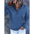 thumbnail image 3 of PULLIMORE Womens Casual Hoodies Long Sleeve Hooded Sweatshirts (L, Blue), 3 of 8