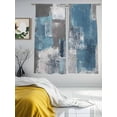 thumbnail image 4 of Sheer Curtains 63 Inches Long, Blue Grey Light Filtering Window Curtains for Living Room/Bedroom, Modern Oil Painting Art Abstract Rod Pocket Voile Sheer Curtain Drapes, 52"W x 63"L, 2 Panels, 4 of 8