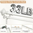 thumbnail image 3 of White Double Curtain Rods for Windows 72 to 144 inch, Farmhouse Vintage Decorative 1 Inch Adjustable Long Dual Curtain Rod, Heavy Duty Boho Double Drapery Pole with Antique White Grain Finial, 3 of 5