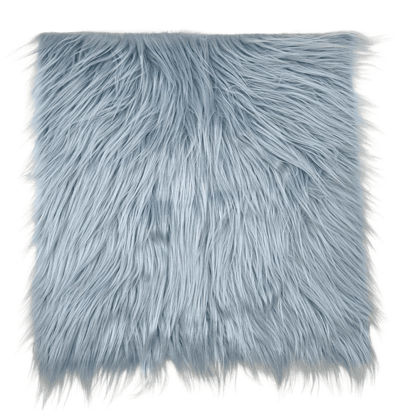 Ice Fabrics Faux Fur Fabric Squares - 10x10 Inches Pre-Cut Craft Fur Fabric - Shaggy Mohair Fabric for Costumes, Apparel, Rugs, Pillows, Decorations and More - Baby Blue Fur Fabric