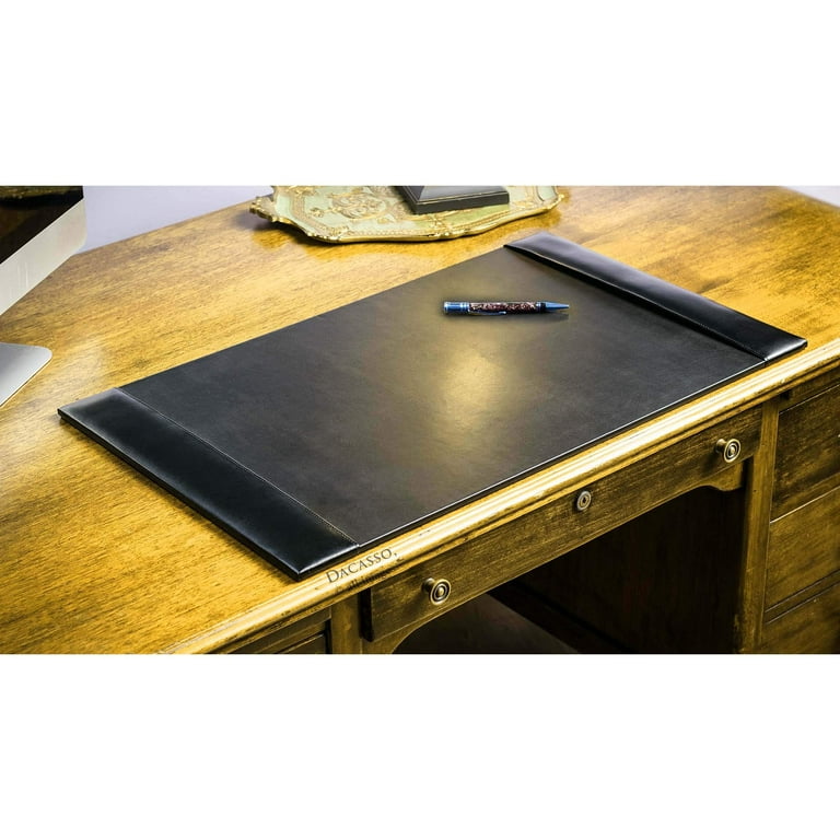 Black 30 x 18 Desk Pad Desk Mat Desk Protector Bonded Leather