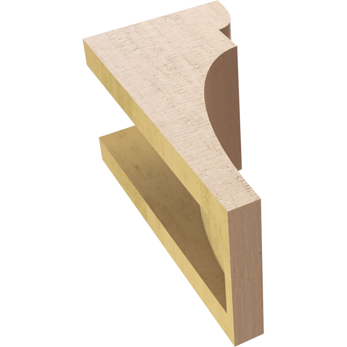 5"W x 5"D x 10"H Wide Yorktown Rough Cedar Woodgrain TimberThane Corbel, Primed Tan