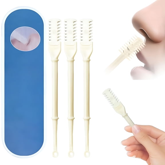 FACEGA Nasal Hair Cutter,Double Sided Nose Hair Knife,Manual Nose Hair Trimmer,360° Rotating Nasal Hair Razor Cutter with Ear Picker for Women and Men