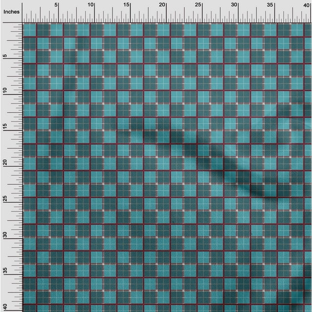 oneOone Polyester Lycra Fabric Tartan Check Print Sewing Fabric BTY 56 Inch Wide