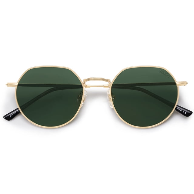 Lentes de Sol SOJOS Redondos Poligonales SJ1157 con Lentes Polarizadas Turquesa