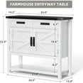 thumbnail image 3 of Farmhouse Entryway Table with 2-Door & 2 Drawers, Wood Console Table with Storage, Coffee Bar Cabinet, Sofa Tables Buffet Sideboard for Kitchen, Hallway, Dining, Living Room, 3 of 9