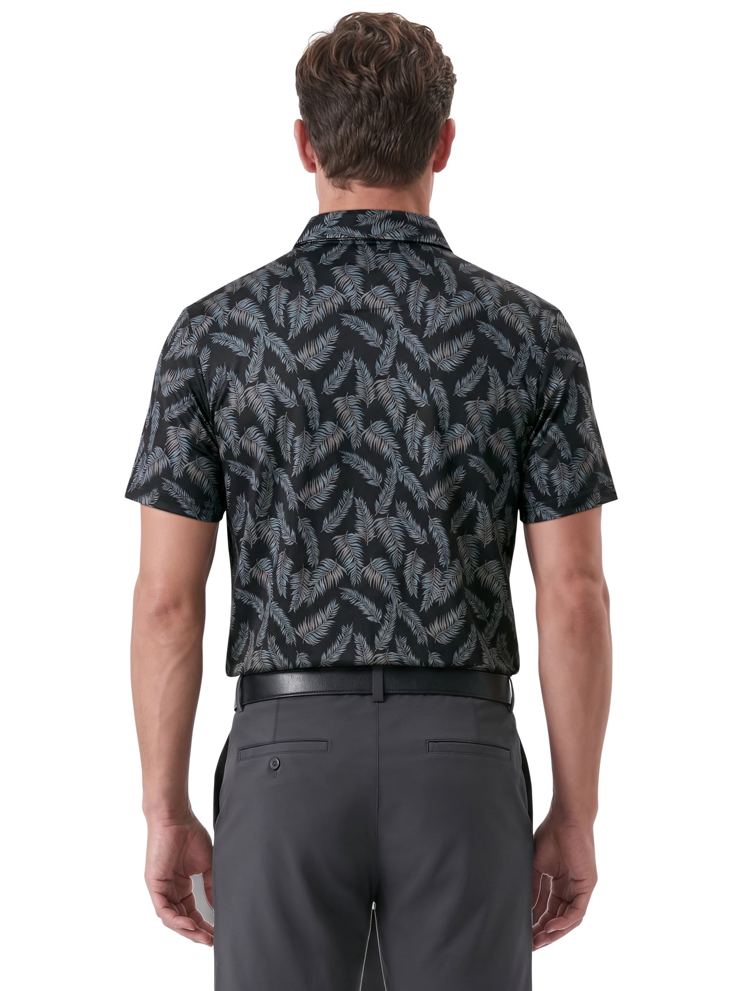 Ben Hogan Performance Men's & Big Men's Fall Leaf Print Short Sleeve Polo Shirt, up to 5XB