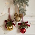 thumbnail image 4 of Adorno de cascabel navideño con lazo de terciopelo, adorno para árbol de Navidad, decoración para puerta, campana para colgar en la pared, regalo de Año Nuevo 2024, 4 of 5