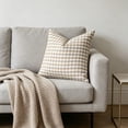 thumbnail image 5 of Khaki Throw Pillow Cover, Striped Checkered Cushion Case for Sofa Couch Bed Living Room Decor, 45x45cm Square Decorative Pillow Cover, 5 of 7