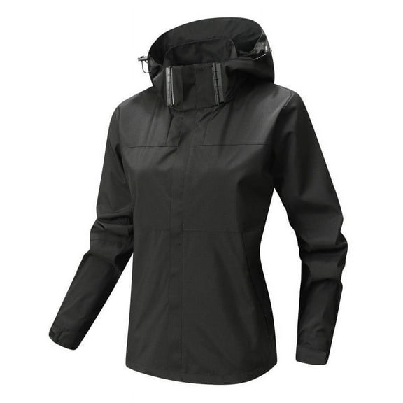 YFNNUP Women's Softshell Jacket Waterproof Raincoat Outdoor Ventures Hooded Softshell Windproof Jacket, Warm Windbreaker Long Coat for Runing and Traveling.