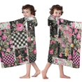 thumbnail image 4 of Pioneer Flower Floral Print Pattern Hooded Bath Towel，60"x35" for Ages 3 To 12 Kids, Quick Dry Lightweight Soft Microfiber Hood Beach Towel Cover Up for Kids, 4 of 7
