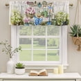 thumbnail image 3 of 2 Pack Valances for Windows, Spring Daisy Window Valances for Living Room/Bedroom/Bathroom, Flowers Farmhouse Leaves Floral Pots Countryside Light Filtering Kitchen Curtain Valance 60"W x18" L, 3 of 9