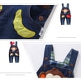 thumbnail image 3 of KIDSCOOL SPACE Mono vaquero para bebé niño niña,Pantalones de peto de mezclilla 3D para niño pequeño, 3 of 5