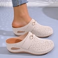 thumbnail image 3 of Rokment Orthopedic Arch Support Wedges Clogs Mules Dress Sandals for Women 2026 Summer Fashion Casual Comfortable Suede Closed Toe Orthotic Mid Heels Walking Dressy Slip on Slides White Size 6, 3 of 6