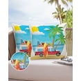 thumbnail image 6 of Summer Travel Bus and Tropical Coconut Tree Outdoor Pillow Covers Set of 2, Decorative Waterproof Throw Pillow Case, Coastal Beach Cotton Linen Soft Cozy Cushion Pillowcases, 6 of 6