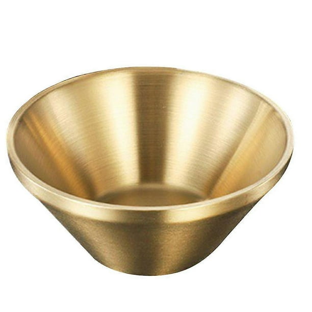 Lightweight Stainless Steel Noodle Bowl Ideal For Outdoor Use With Double Layer Design In Golden Color And 14x14x6.4cm Size 1Pack