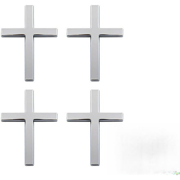 Magnetic Cross for Car, Cross Car Magnet, 3D Self Adhesive Stickers Cars Accessories, Window Decal Sticker for Auto Trunk Body Tailgate Side Fenders, Laptops, Auto Decoration(Silver)