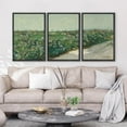 thumbnail image 3 of PixonSign Framed Canvas Print Wall Art Set Rustic Flower Field Country French Landscape Nature Wilderness Illustrations Modern Art Decorative Floral Botanical Minimal for Bedroom - 24"x36"x3 Black, 3 of 5