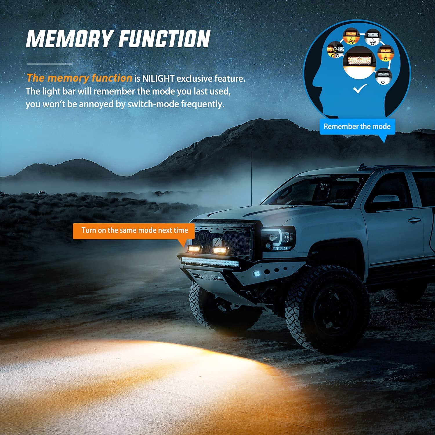 Nilight 2Pcs 6.5inch 120W Led Light Bar Amber White Strobe 6 Modes Memory Function Off-Road Truck Car ATV SUV Cabin Boat with 16AWG Wiring Harness Kit-2 Lead