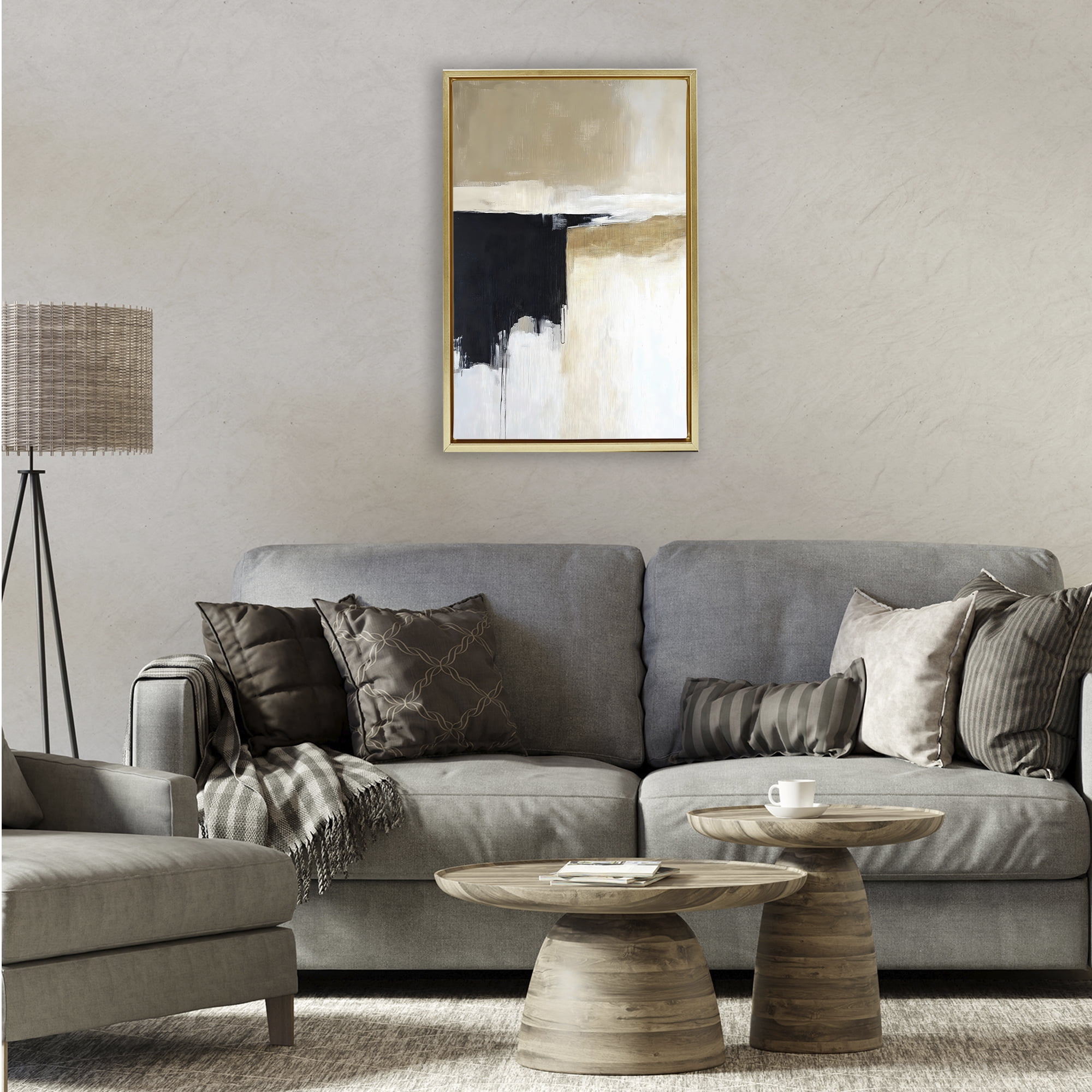Stupell Industries Desert Shades Muted Neutrals Gold Framed Floater Canvas Wall Art, design by Gina Kelly