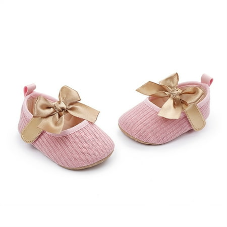 

TOWED22 Toddler Sock Shoes Toddler Kids Girls Soild Colour Bowknot Princress Shoes Soft Sole The Floor Barefoot Non Slip Pink