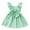 Green, variant on AUNVITO Toddler Girls Sweet Bow Striped Puff Sleeve Spaghetti Strap Summer Dress