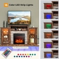 thumbnail image 5 of Giantex Fireplace TV Stand w/LED Lights & Smart APP Control for TVs up to 65", Entertainment Center w/18" Electric Fireplace, Brown, 5 of 10