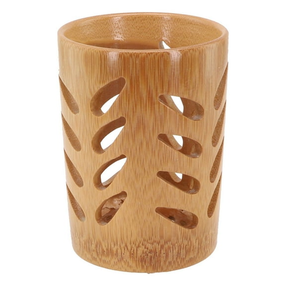 Modern Bamboo Toothbrush Holder with Drainage Holes Functional and Artistic