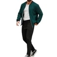 thumbnail image 3 of Yusimy Men's Solid Color 2-Piece Stand-Up Collar Outdoor Set Long Sleeve Breathable Elastic Waist Drawstring Pocket Regular Fit, 3 of 5