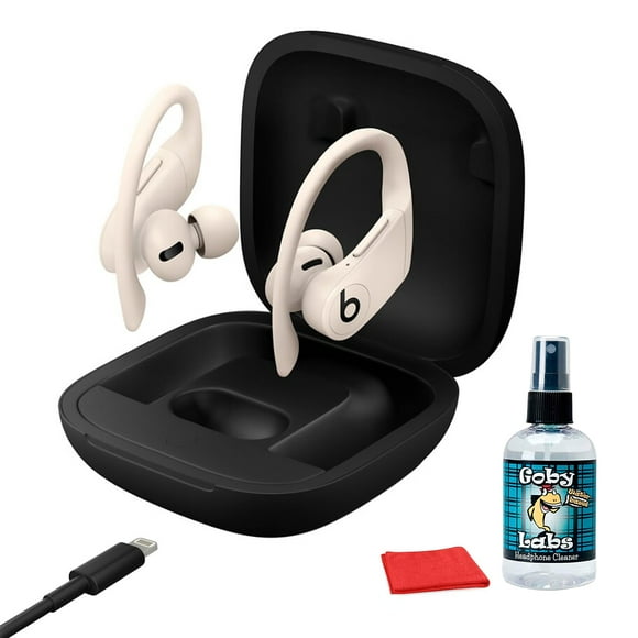 Beats by Dr. Dre Powerbeats Pro In-Ear Wireless Headphones (Ivory) (MY5D2LL/A) Bundle Including: Charging Case, Different Sized Eartips, Goby Labs Headphone Cleaner, Fiber Cloth