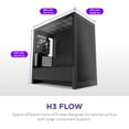 thumbnail image 2 of NZXT CCH31FB01 H3 Flow Micro ATX PC Case Black Tinted Glass, 2 of 7