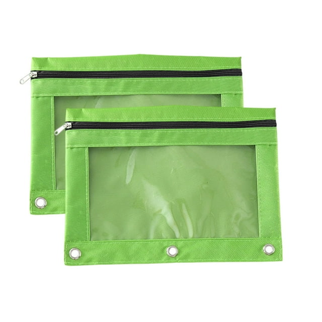 Carpeta de tela con ojales B5 de 2 piezas Bolsa de almacenamiento para oficina con tres agujeros y organizador de bolígrafos con cremallera Solución práctica y duradera para guardar documentos