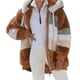 thumbnail image 1 of Abrigo informal de invierno para mujer Abrigo de retazos de bloque de color con capucha para cenas WearingXLXL, 1 of 5