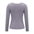 thumbnail image 7 of Built In Bra T Shirt for Womens Padded Long Sleeve Tops Active Blouses Soft Pajama Casual Shirts for Workout Women's Thermal Underwear Toddler Thermals Top and Bottom Set Men Thermal Top Ladies, 7 of 7