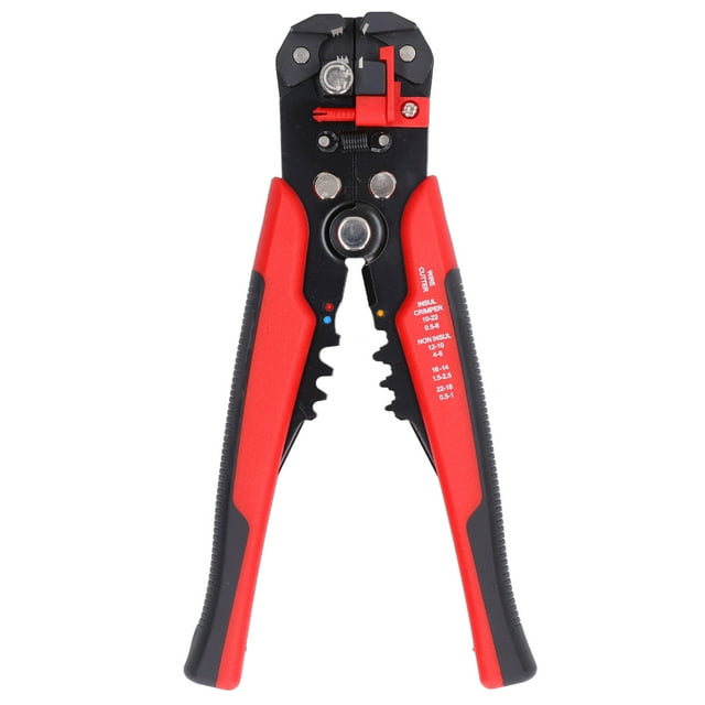 Alicates de crimpado automáticos de 8 pulgadas, cortador de cables, herramienta pelacables, manual, multifunción, ergonómico, para el hogar y la fábrica, color rojo